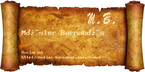 Mösler Barnabás névjegykártya